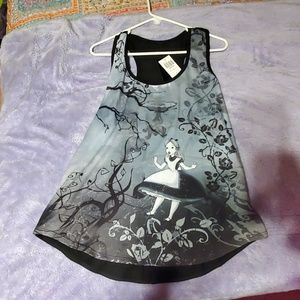 NWT!!! Disney HOT TOPIC Alice in Wonderland tank